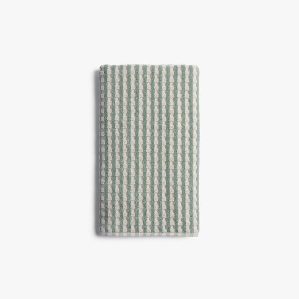 Parachute - Terry Check Bath Towel Jade - Parachute Jade